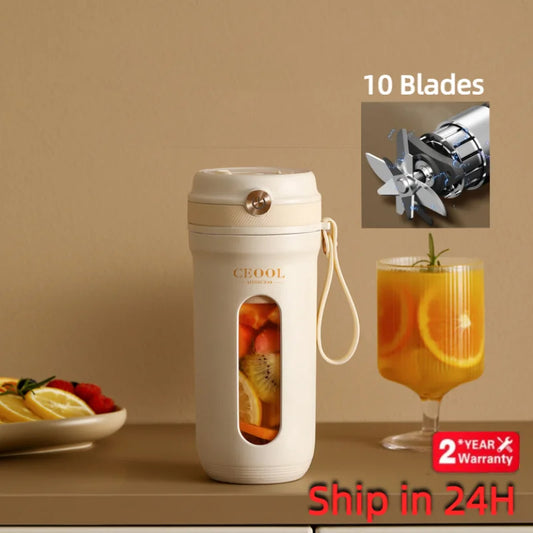 Blender portabil electric cu 10 lame