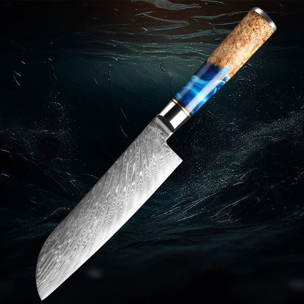 Cuțit Santoku de bucătar de 18 cm, oțel Damasc VG10