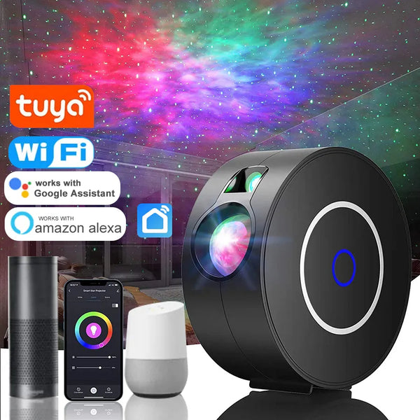Proiector de noapte inteligent Tuya WiFi Aurora Galaxy Star cu lumină de noapte
